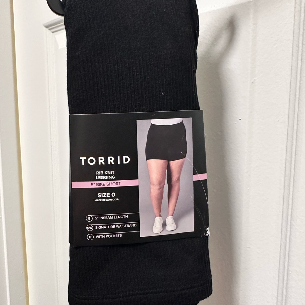 Torrid Black Rib Knit Bike Shorts